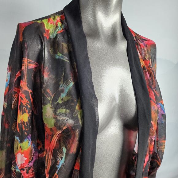 i Jeans by Buffalo Bennett Floral Fringe Open Boho Cardigan | Women's Medium - Picture 2 of 13